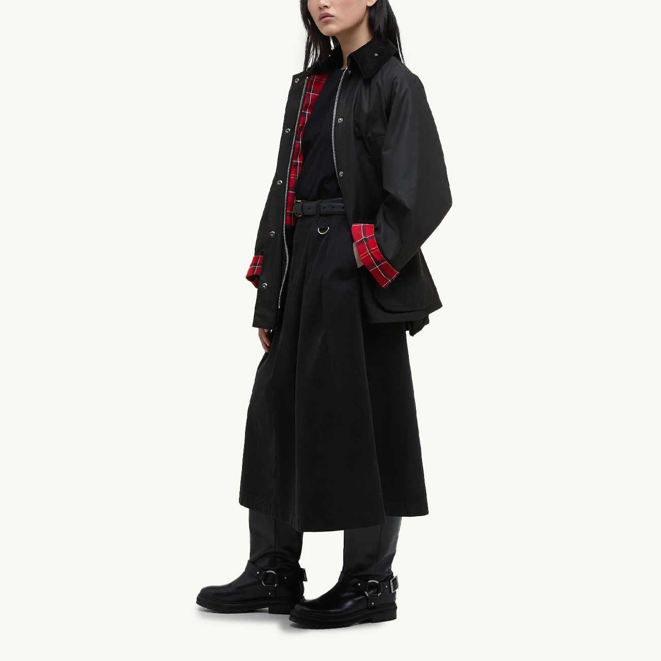 Bedale Wax Jacket - Black/Cardinal