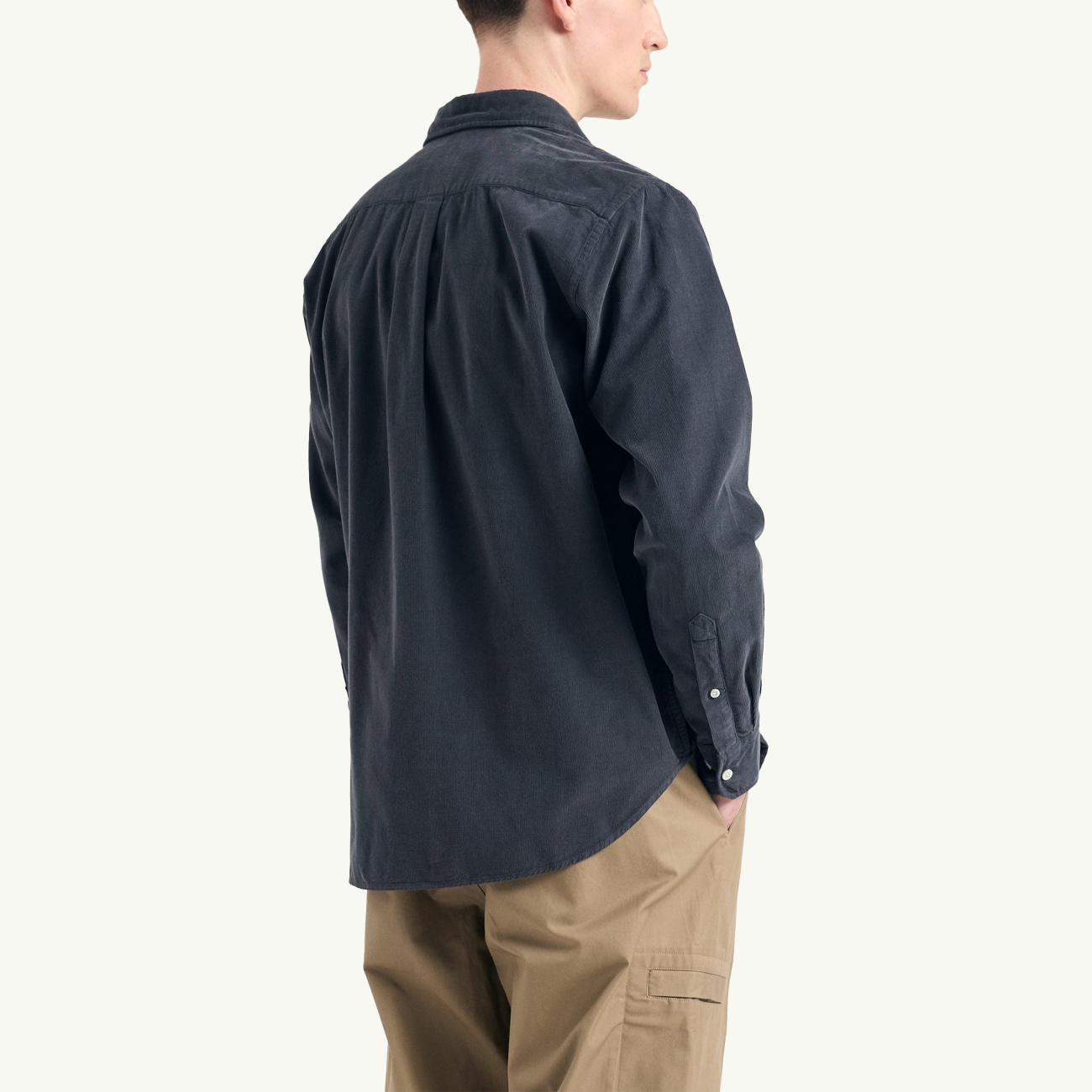 Algot Relaxed Micro Cord Shirt - Graphite