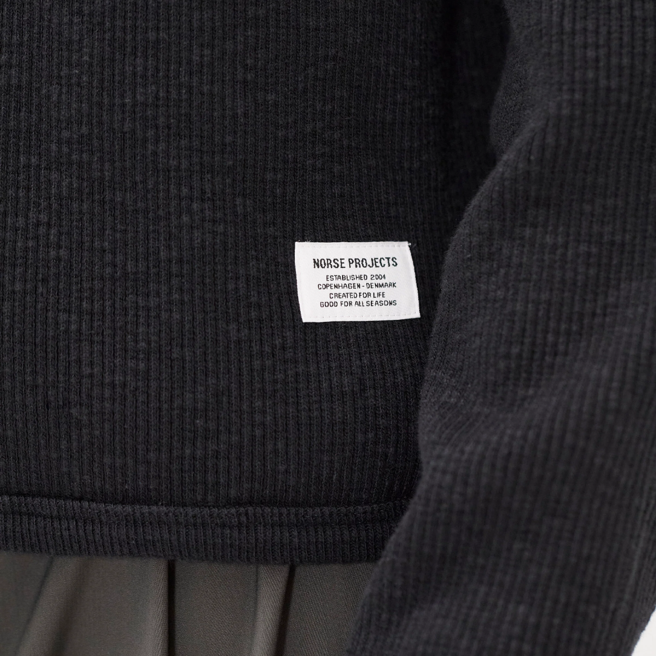Teno Cotton Hemp Military Rib Zip Cardigan - Black