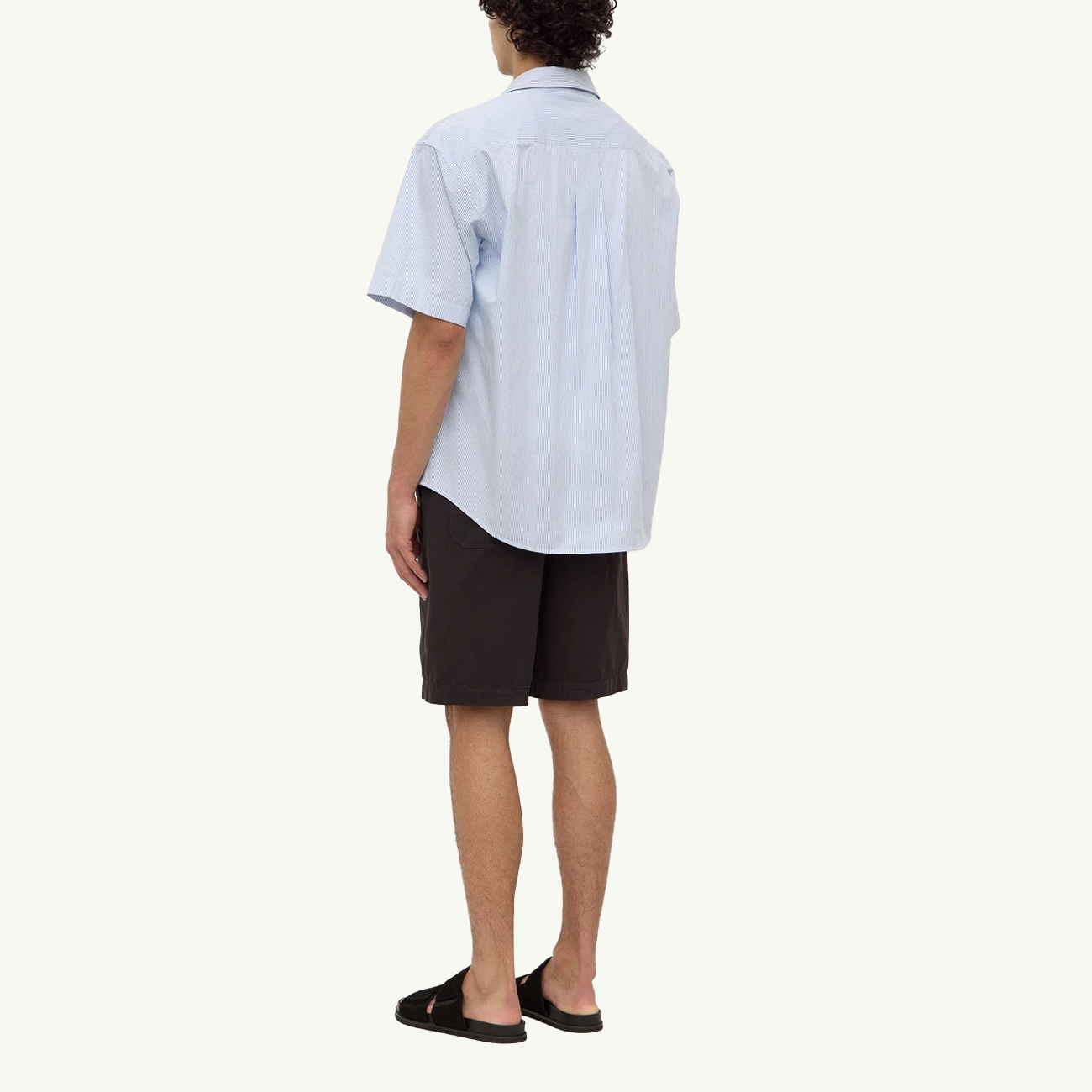 Aron Poplin Stripe Short Sleeve Shirt - Blue/White