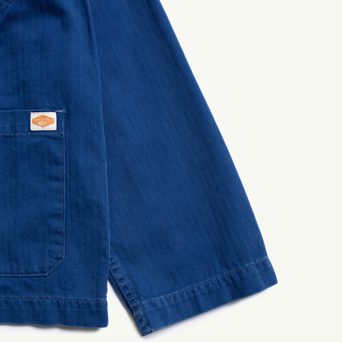 Lovis Herringbone Denim Jacket - Blue