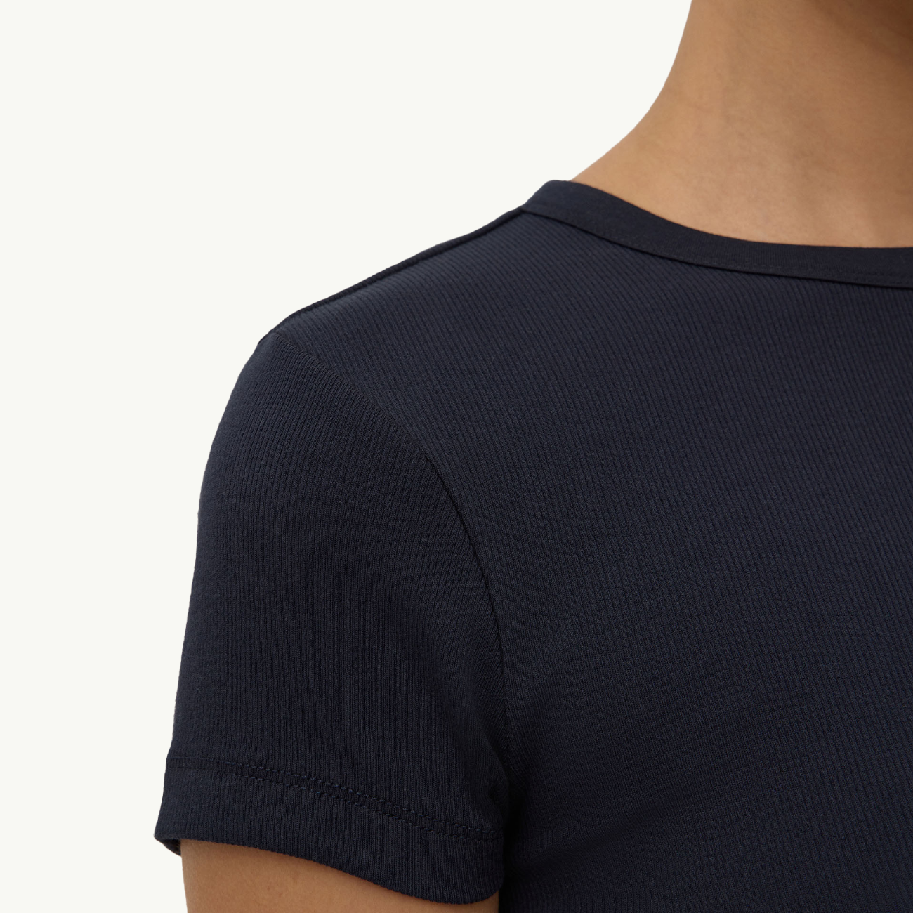 Linley Rib Tee - True Navy