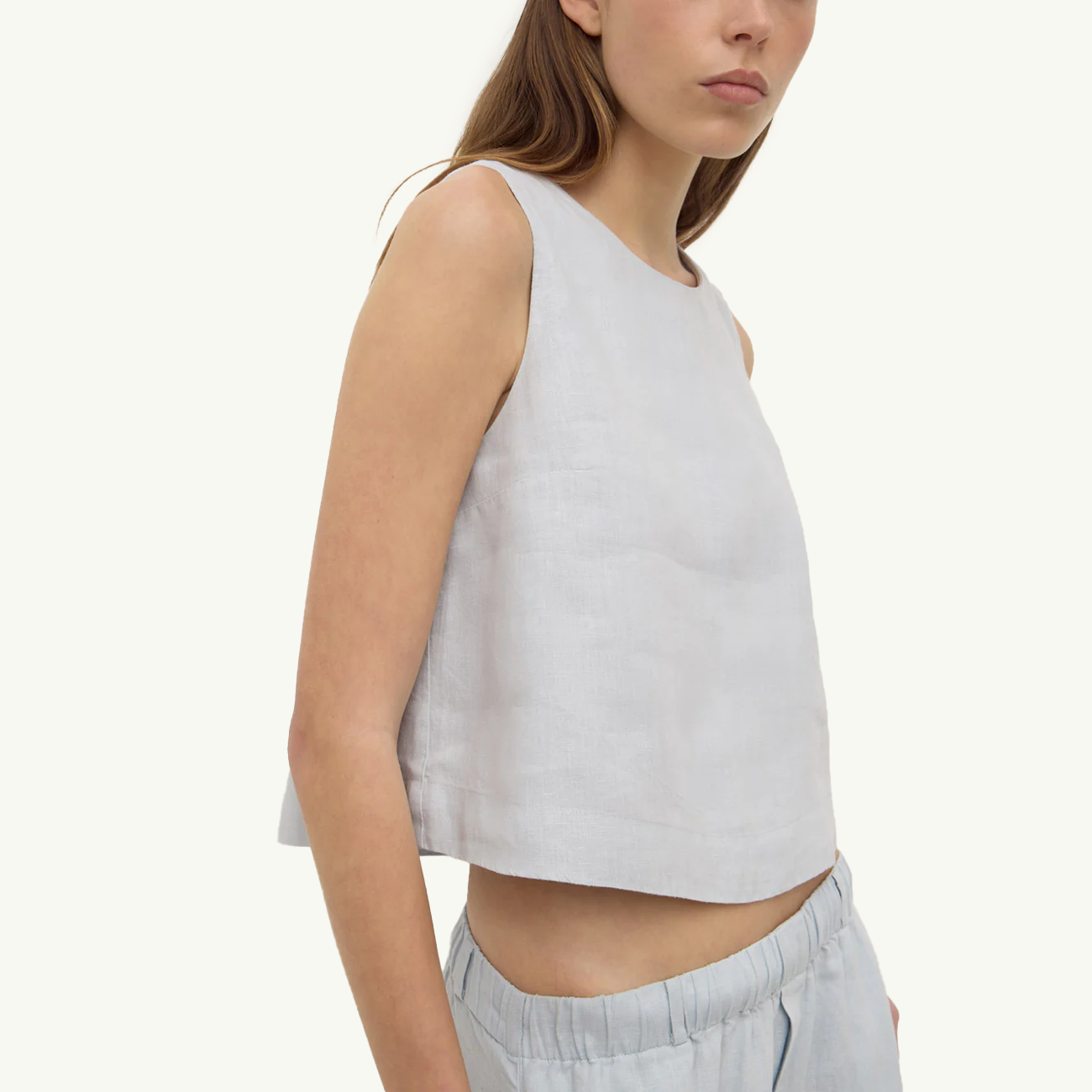 Estelle Linen Top - Cloud