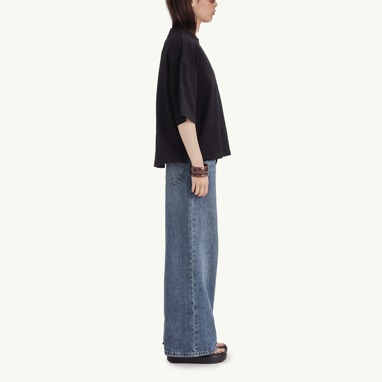 Women's Heavy Boxy Tee- Black