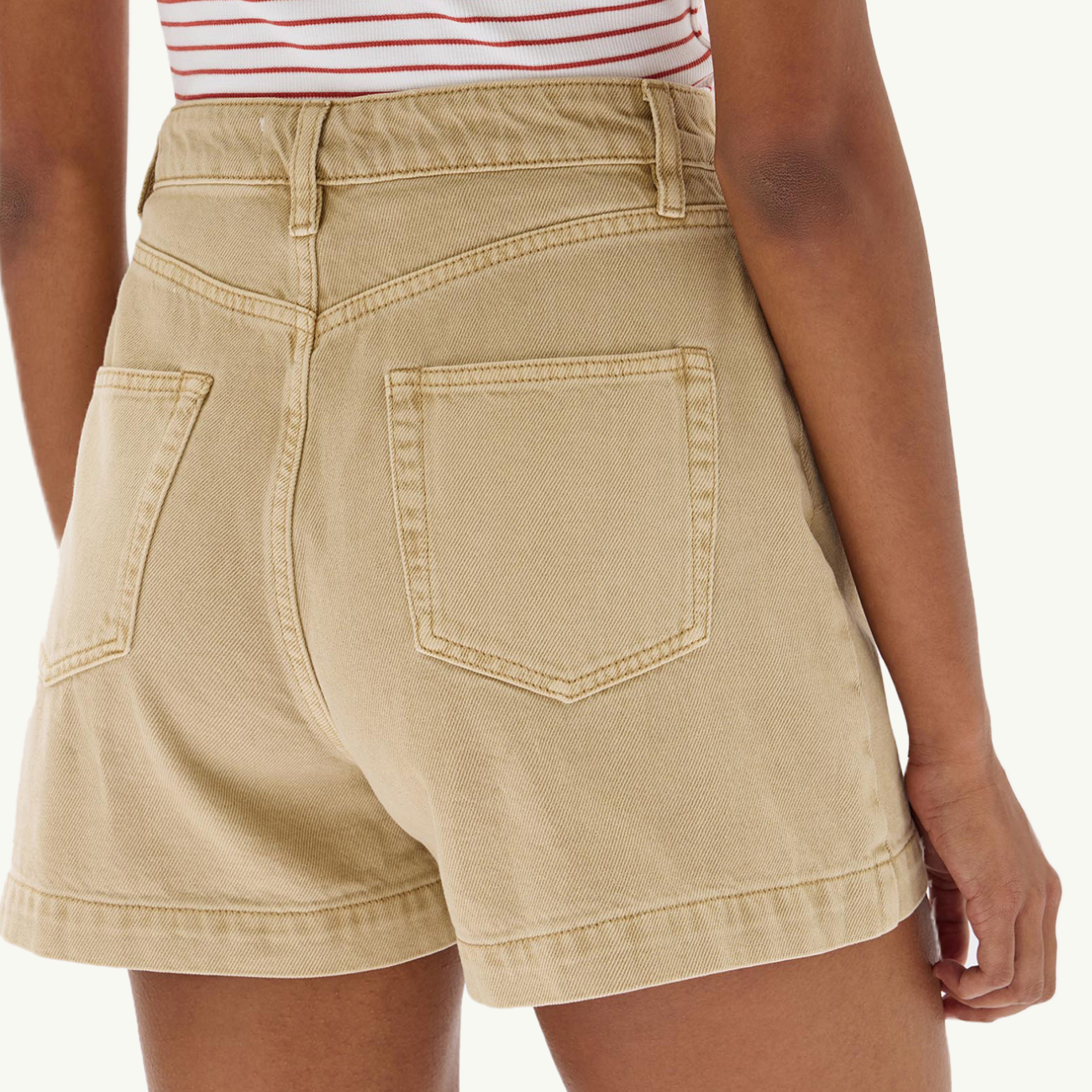 Boxy Denim Short - Tan