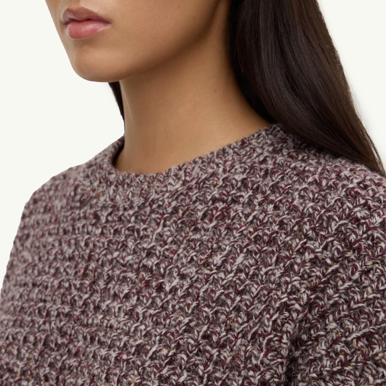 Shiloh Speckle Wool Knit - Aubergine
