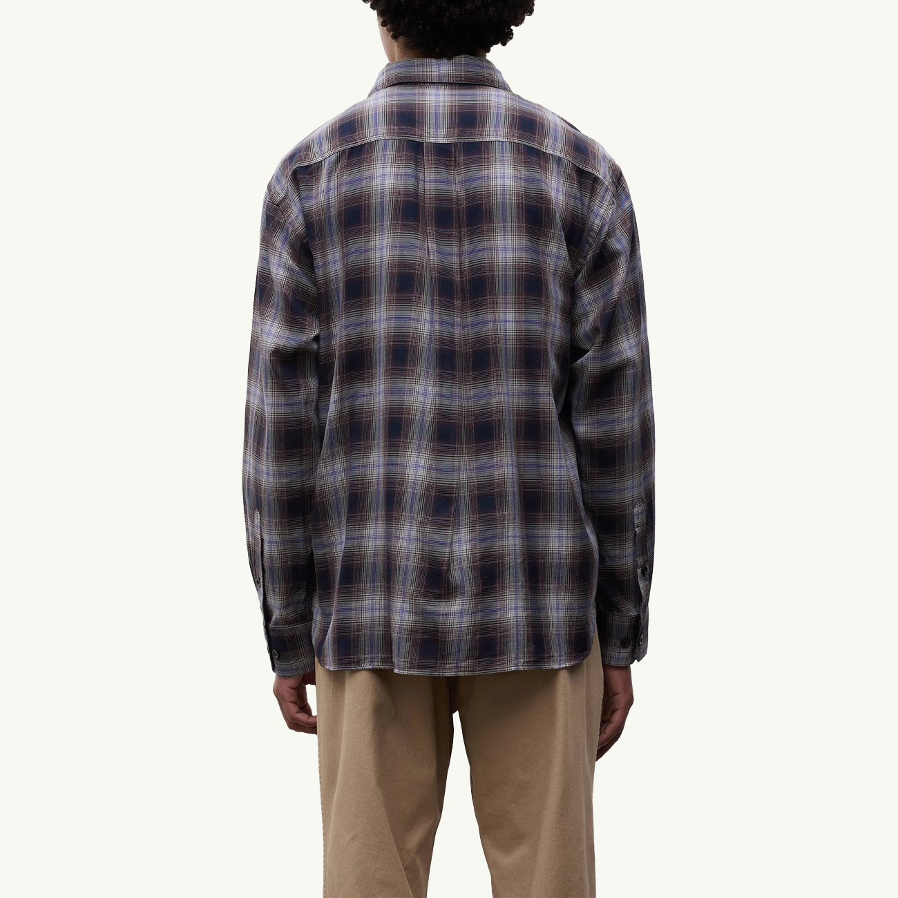 Falster Fine Cotton Flannel Check Oversize Shirt - Darkest Purple