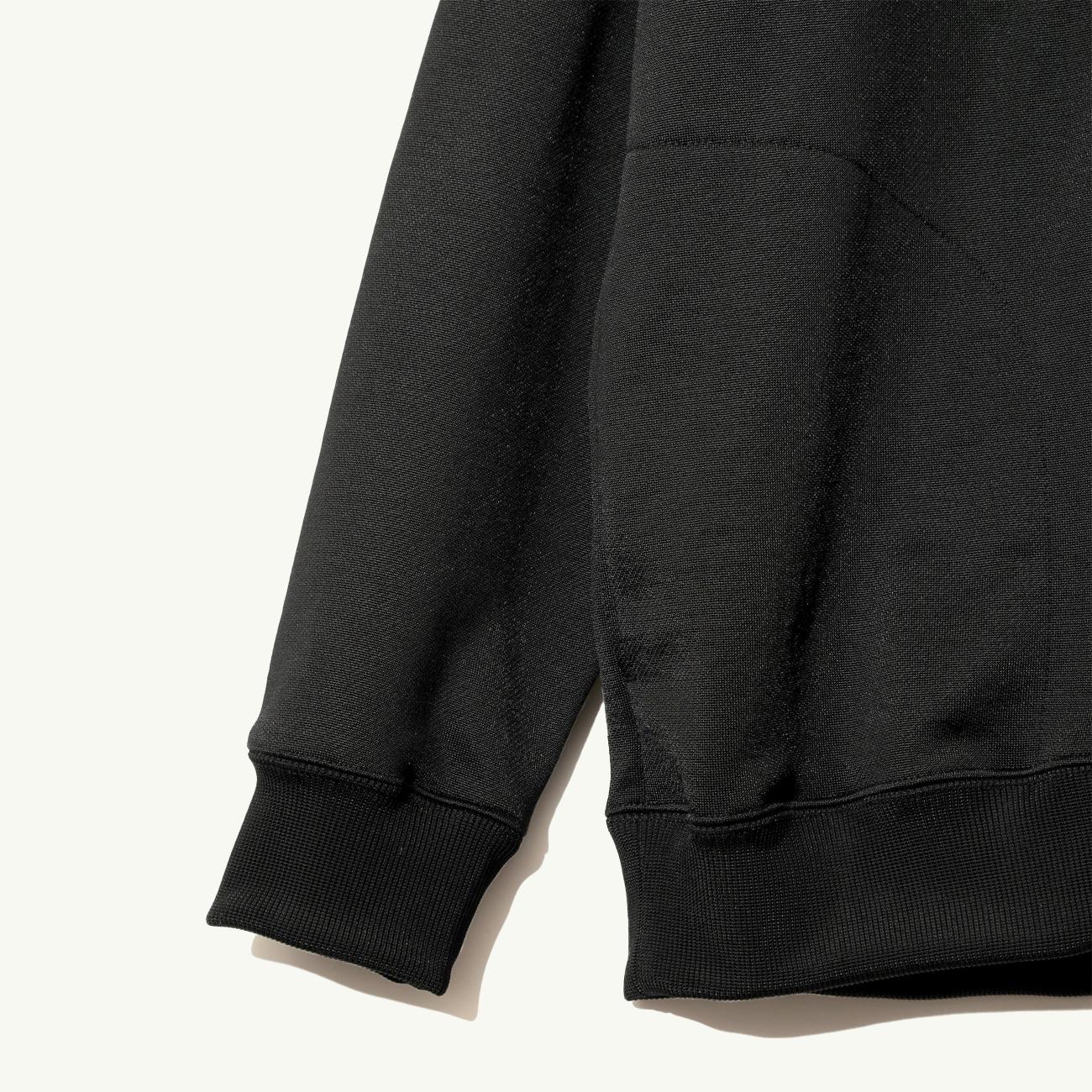 Zipped Hoody Bright Jersey - Black