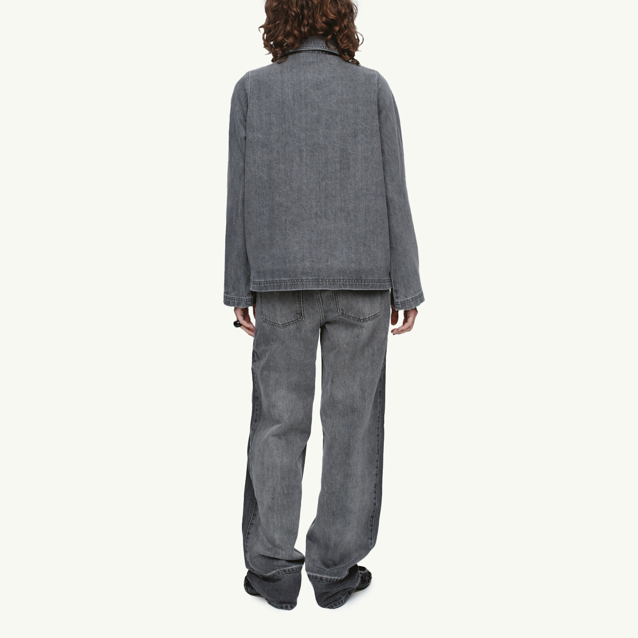 Cropped Pea Jacket - Stone