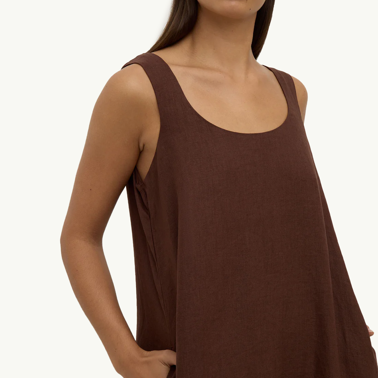 Maree Linen Maxi Dress - Espresso