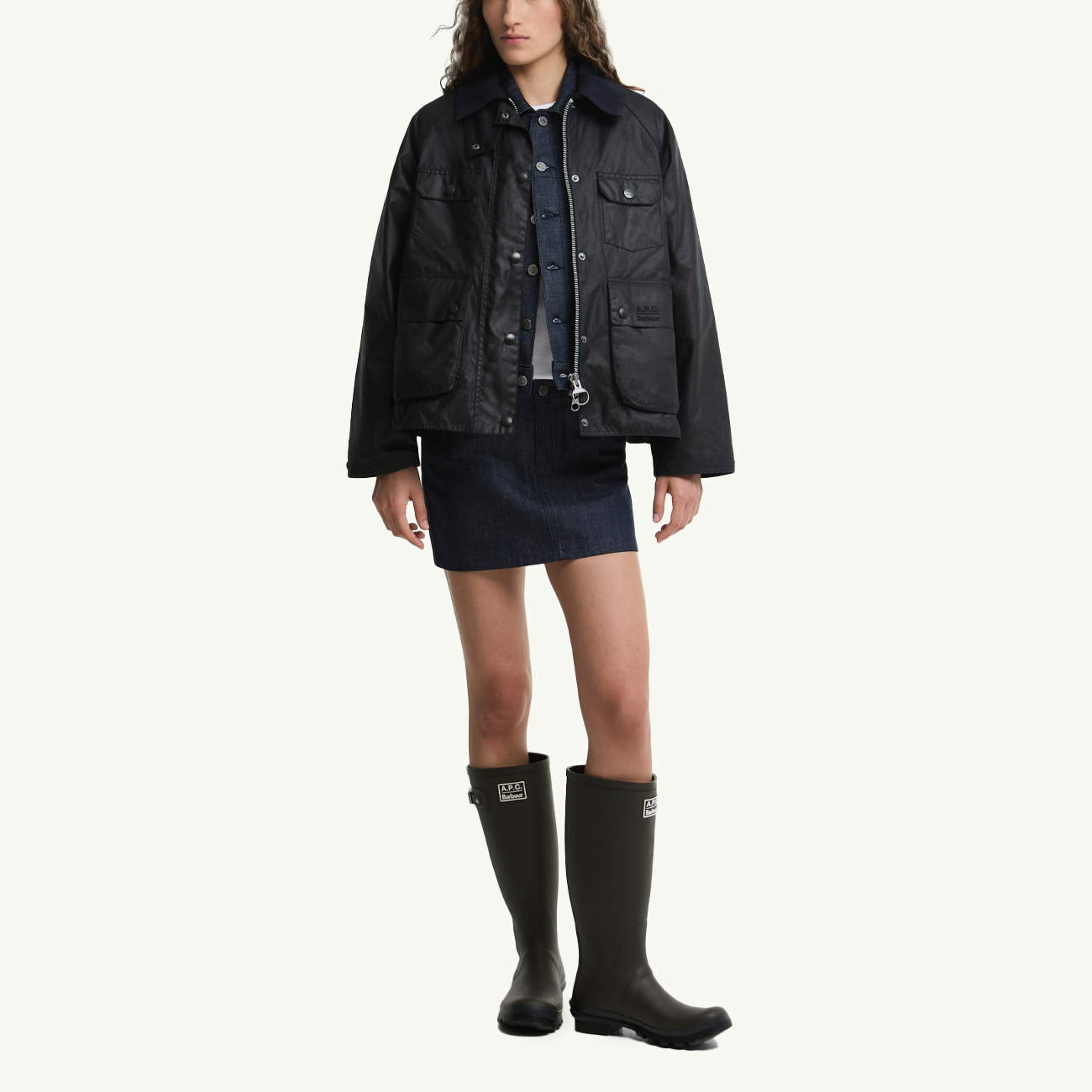 Barbour x A.P.C. Spey Wax Jacket - Dark Navy