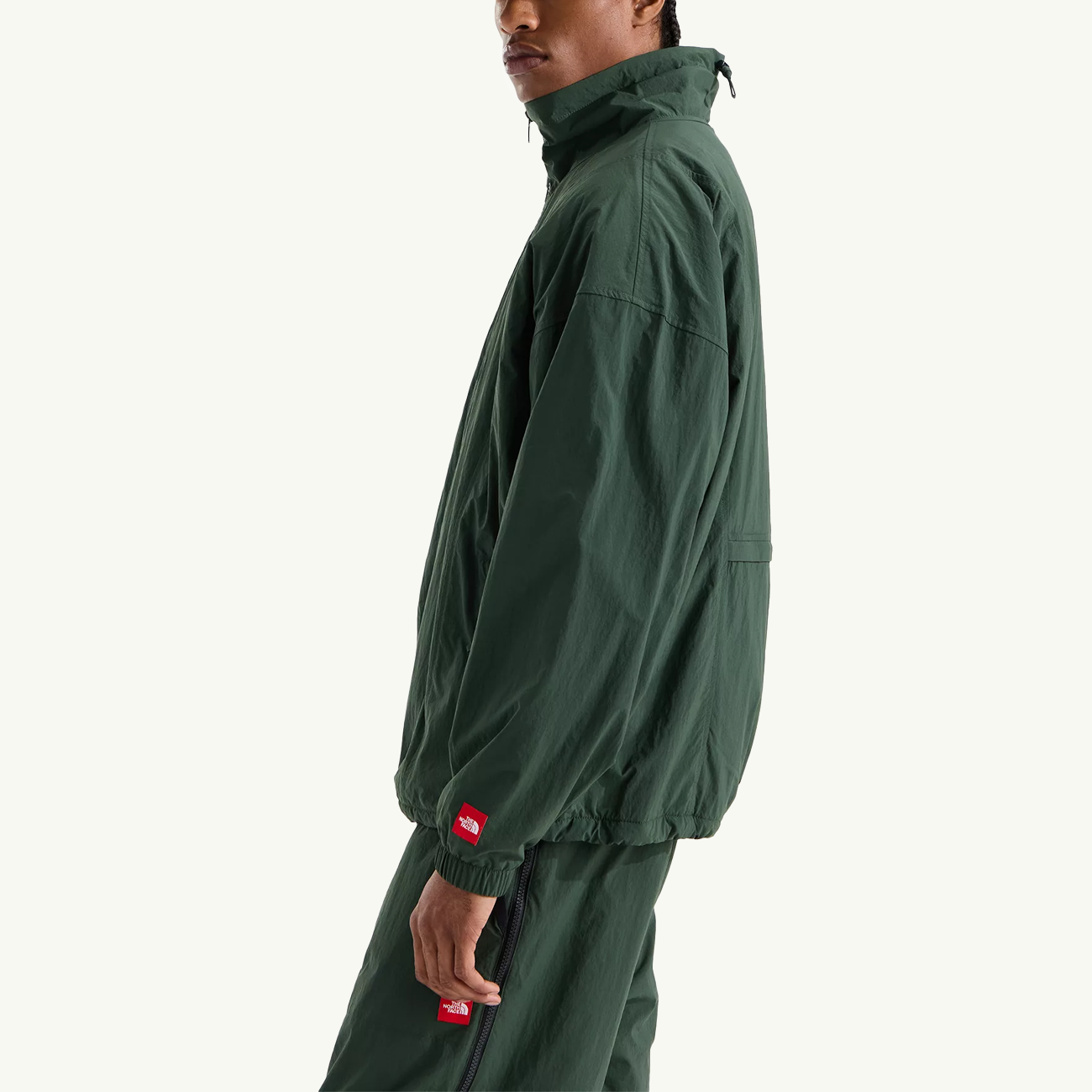 Red Box Nylon Fleece-Lined Jacket - Bottle Green