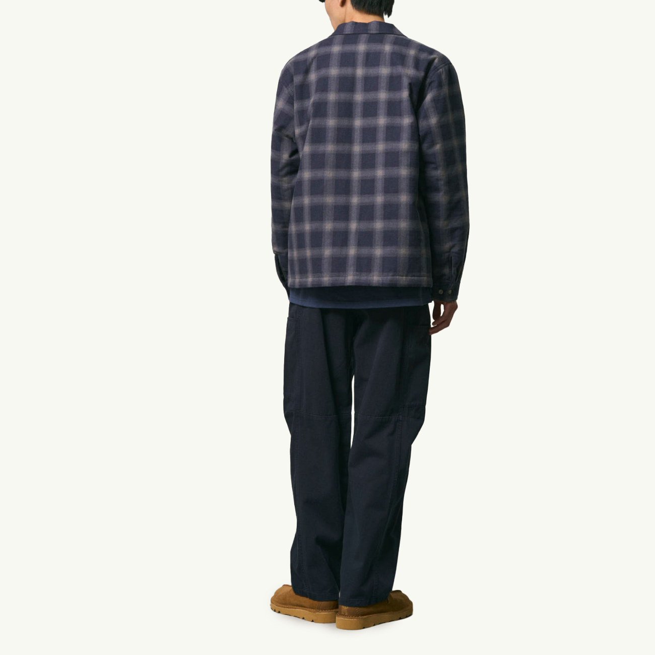 Zip-Up Insulated Flannel Shirt - Navy Shadow Plaid