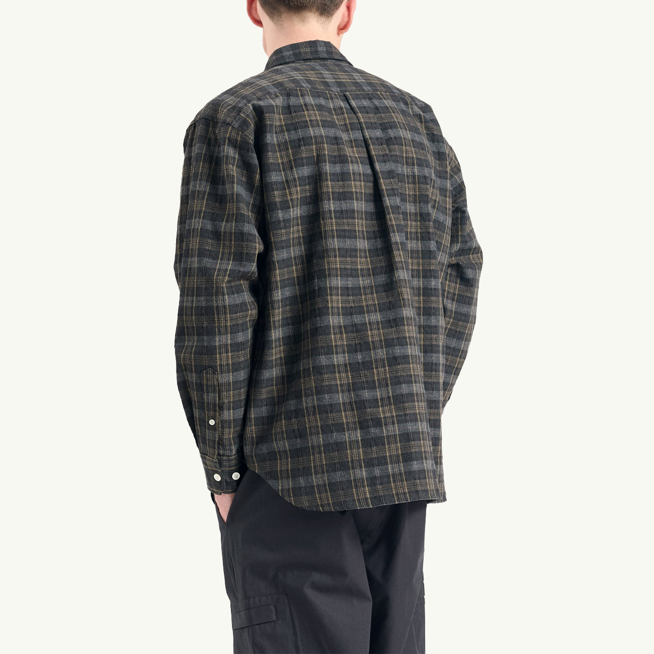Ole Oversized Wool Check Shirt - Charcoal Grey