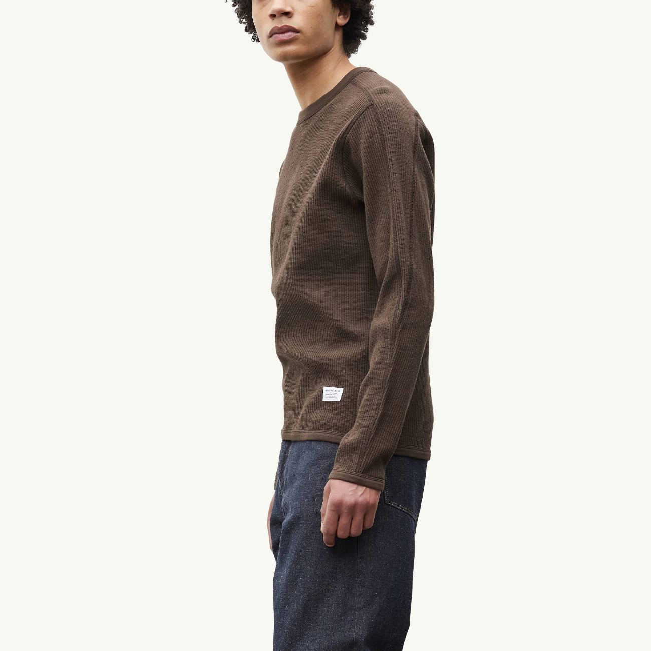 Stevns Cotton Hemp Military Rib LS T-Shirt - Delicioso Brown