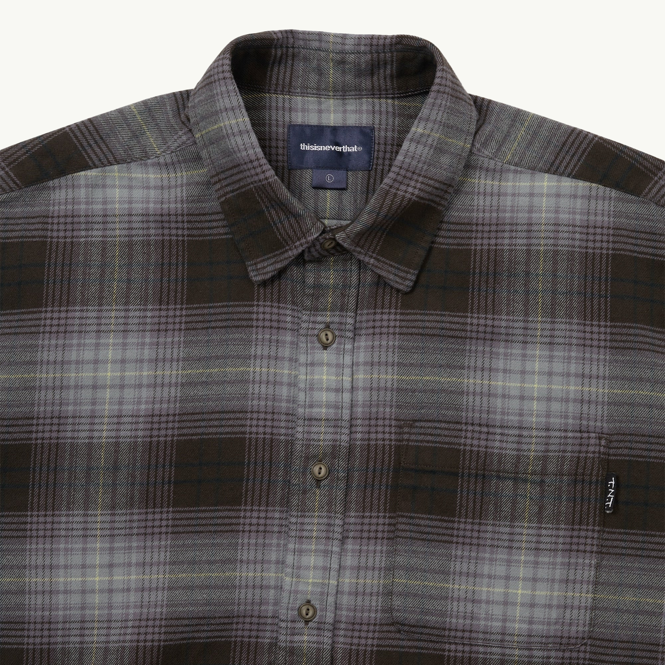 Flannel Check Shirt - Off Black