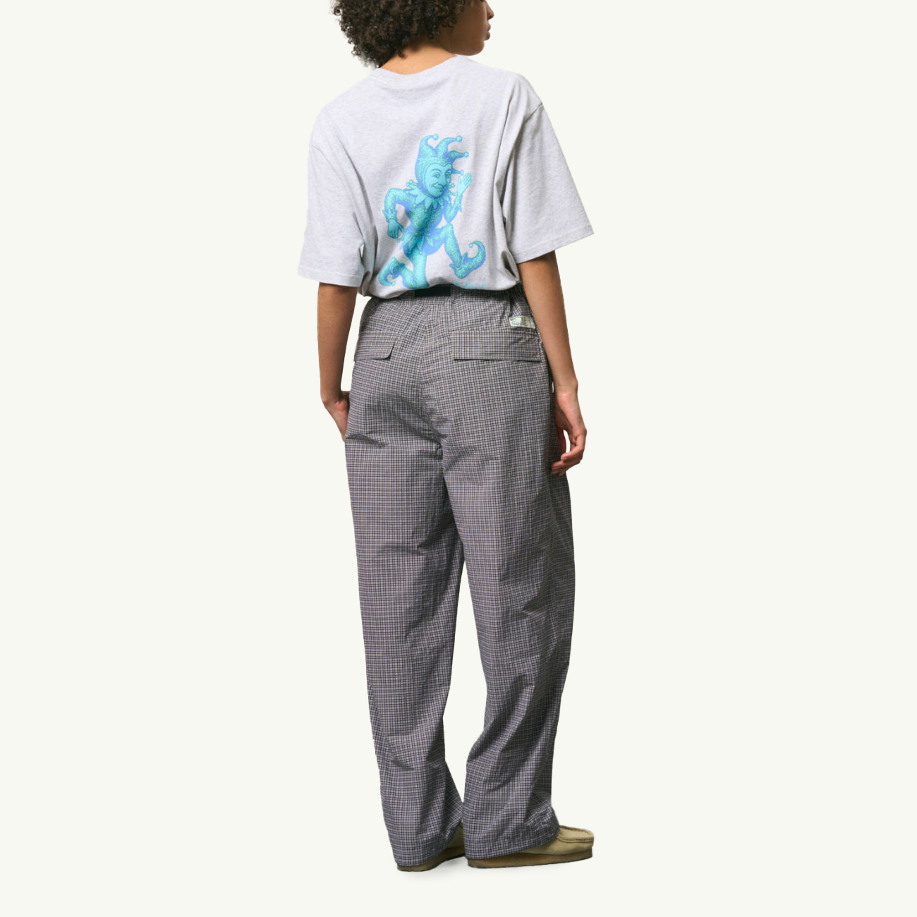 Mini Check Nylon Pant -Seal Check