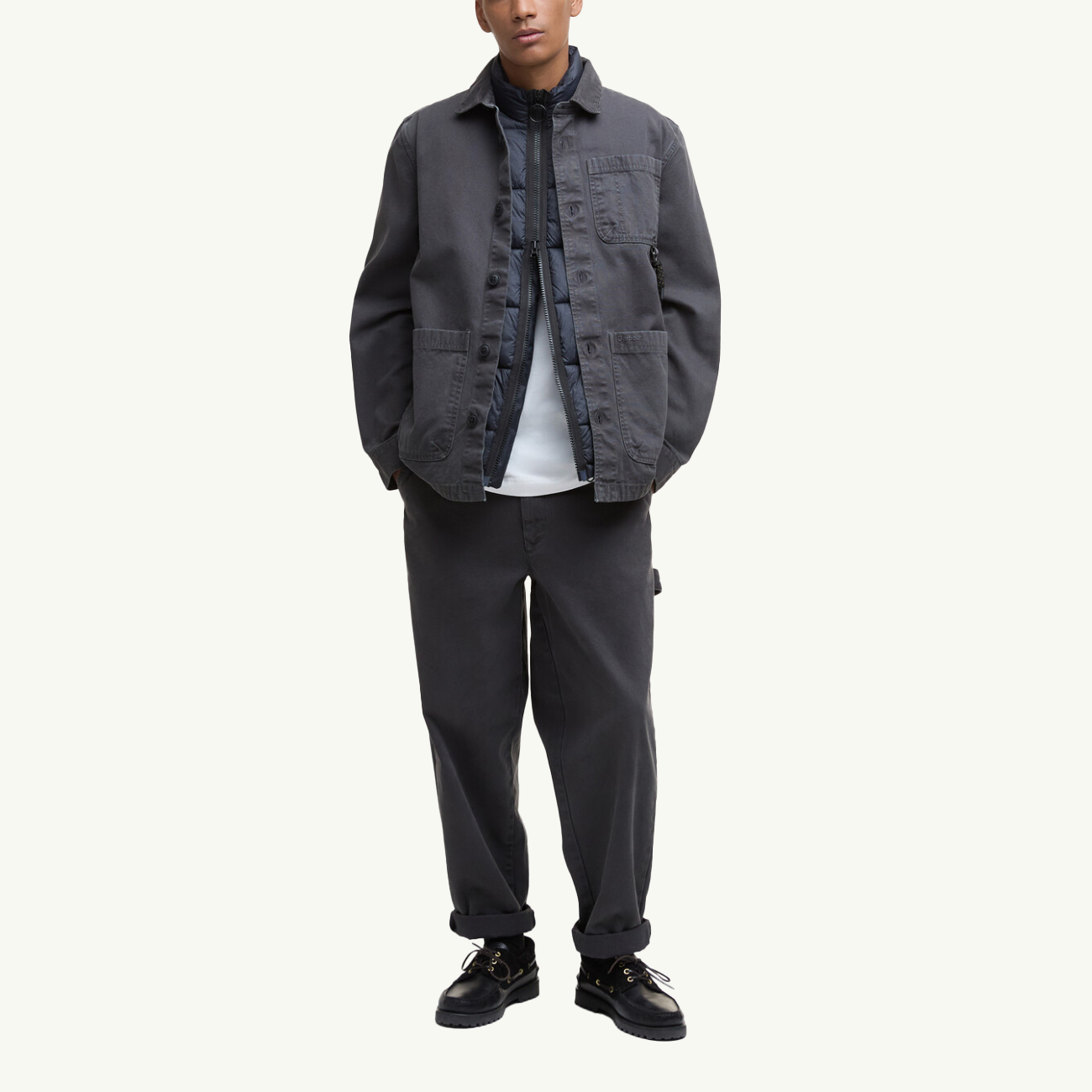 Bowland Garment Dyed Overshirt - Black