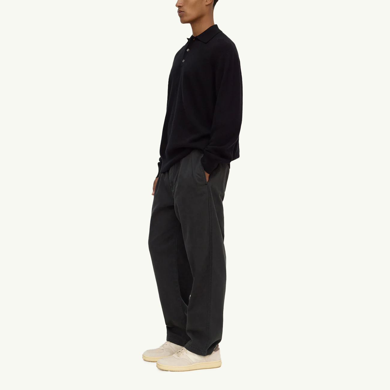 Men's Cashmere Polo - Black