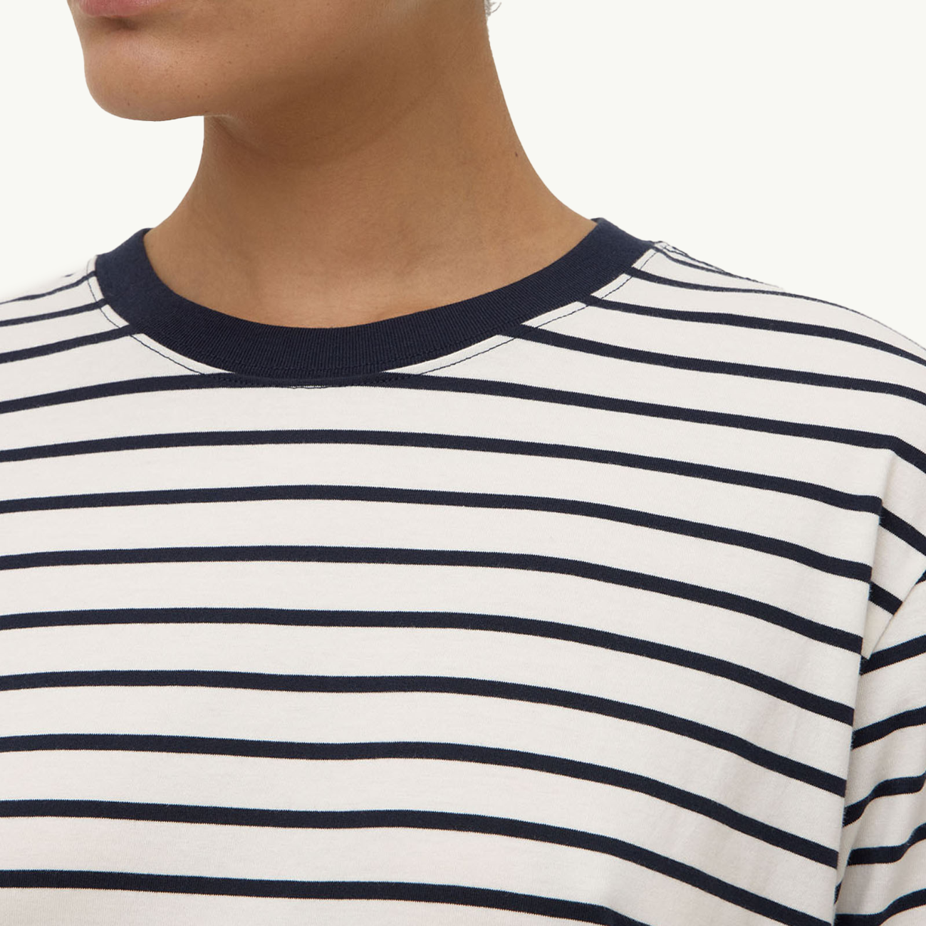 Leony Stripe Tee - True Navy/Antique White