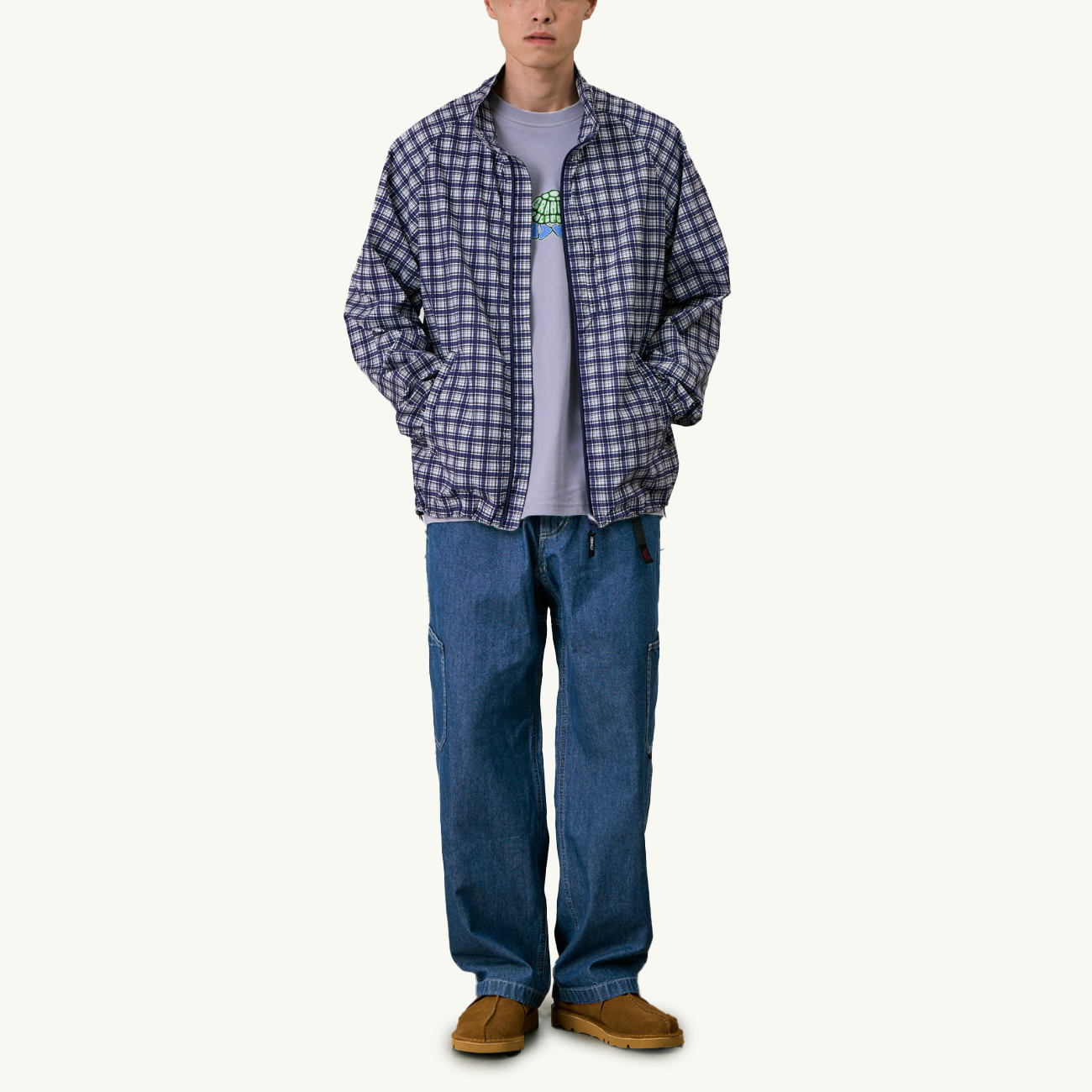 Checkered Shell Jacket - Navy Check