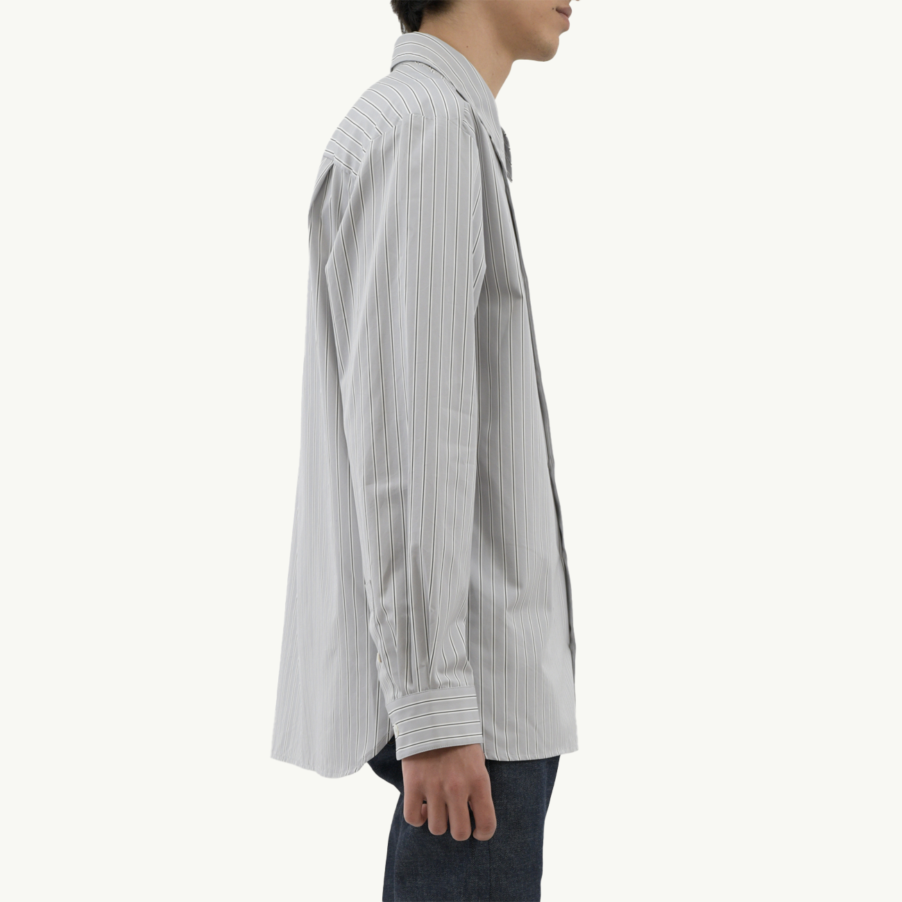 Malo Logo Shirt - Light Grey Stripe
