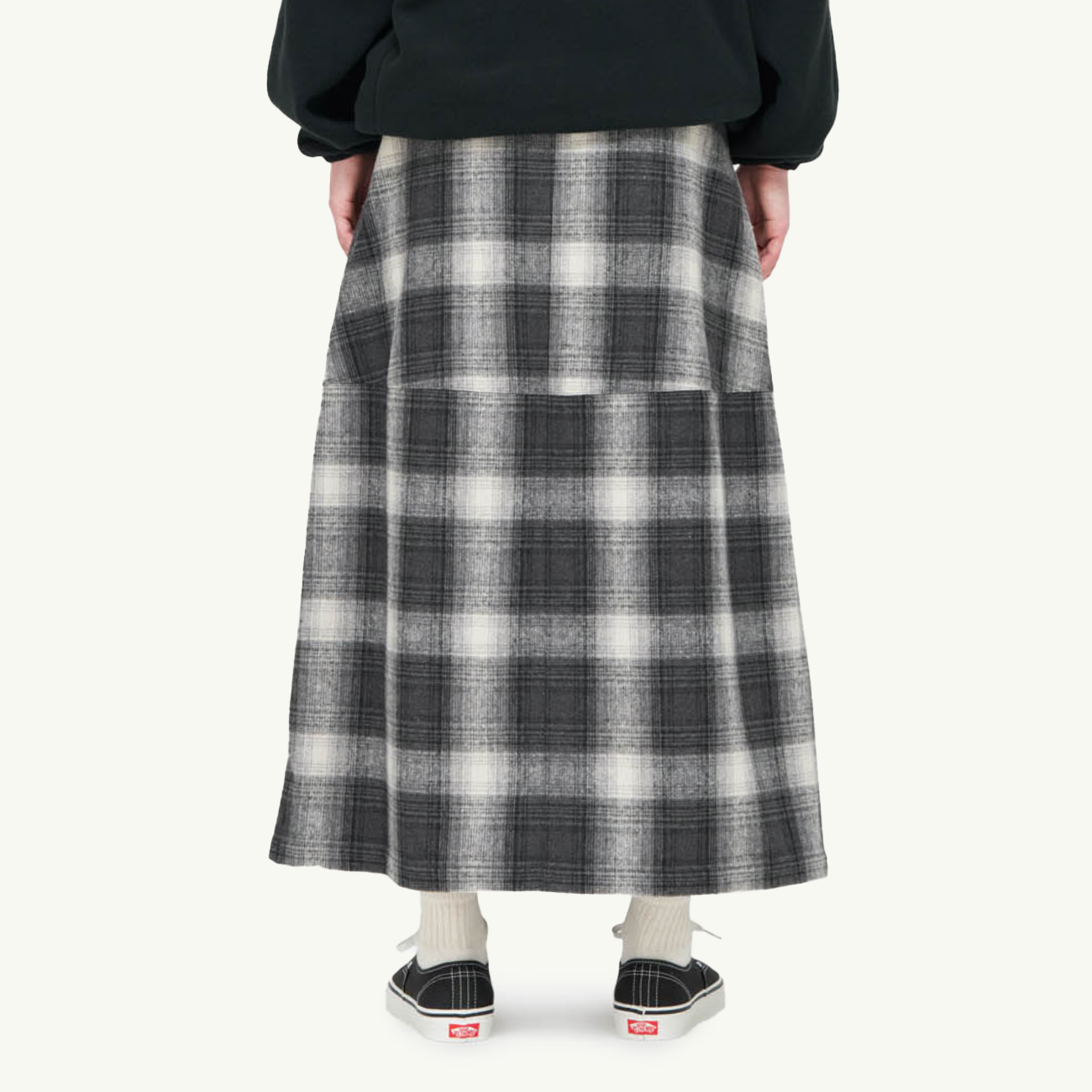 Women's Wool Paneled Skirt - Shadow Plaid