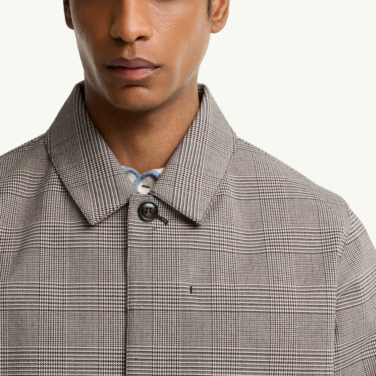 Modern Short Lorden Showerproof Mac - Prince Of Wales Check