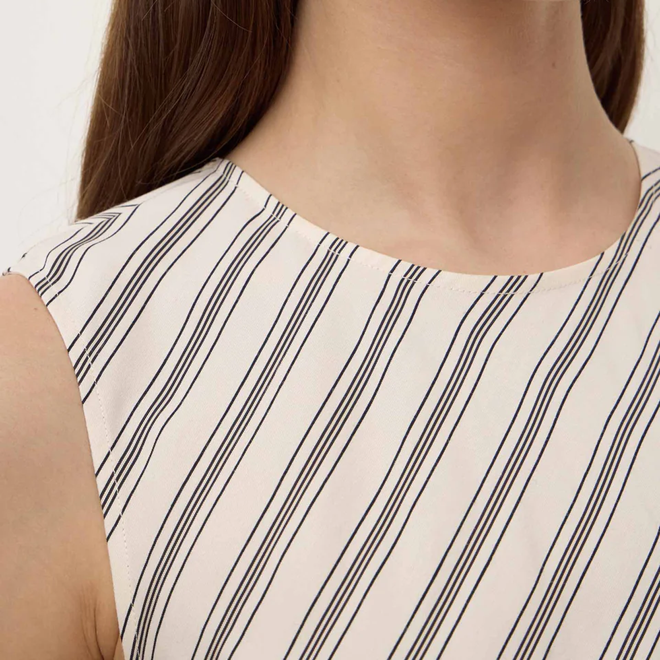 Lenny Stripe Midi Dress - Cream/Smoke