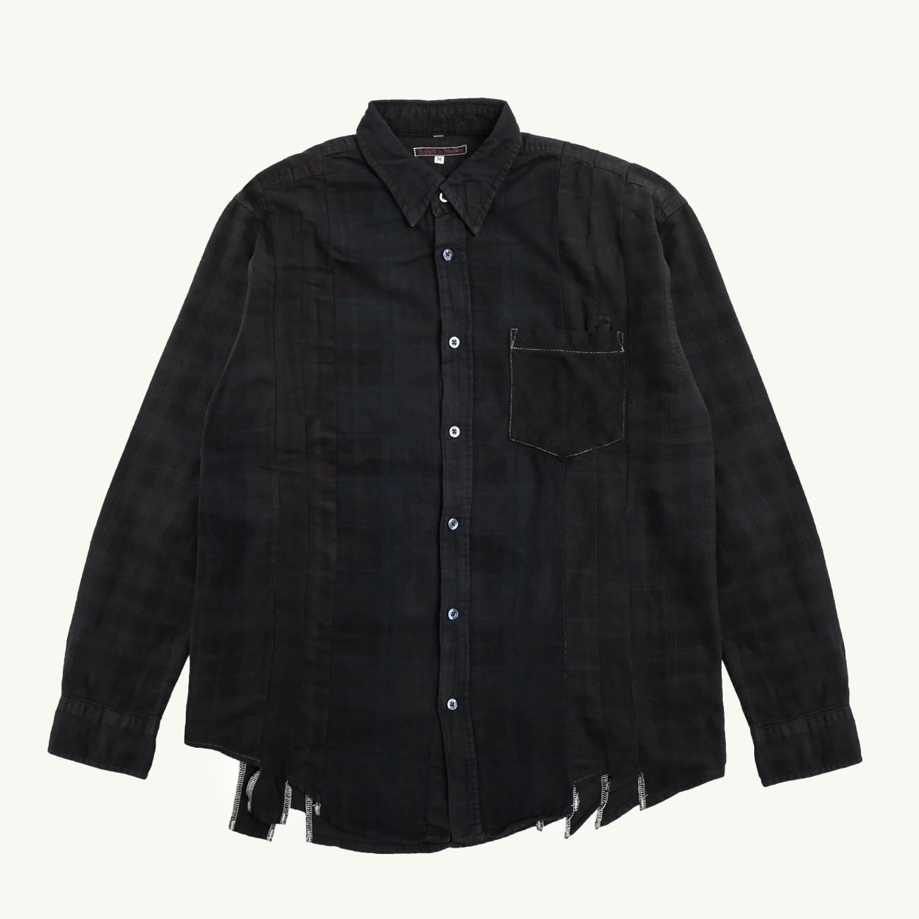 Rebuild Flannel Shirt 7 Cuts Shirt - Over Dye Black