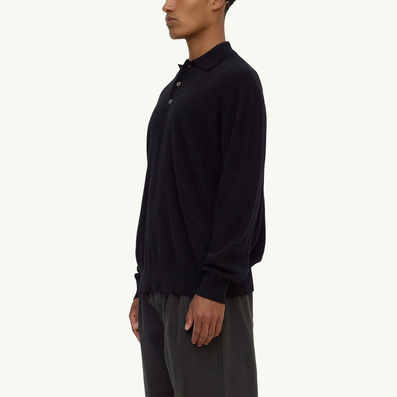 Men's Cashmere Polo - Black