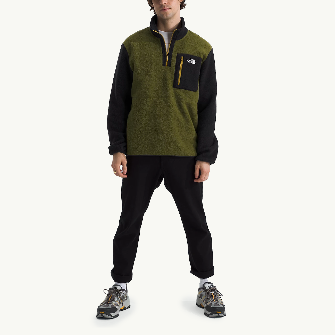 Yumiori 1/4 Zip - Forest Olive/TNF Black/Amber Green