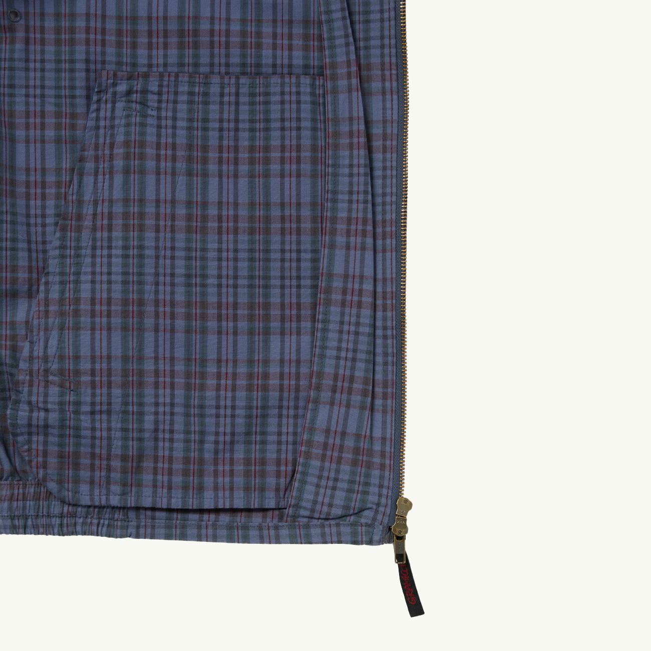 TINT x GRAMICCI Washed Wind Jacket - Navy Plaid