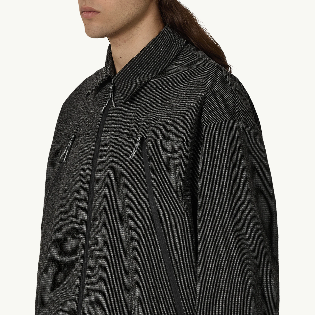 Lamon Reinforced Technical Zip Up Shirt - Black