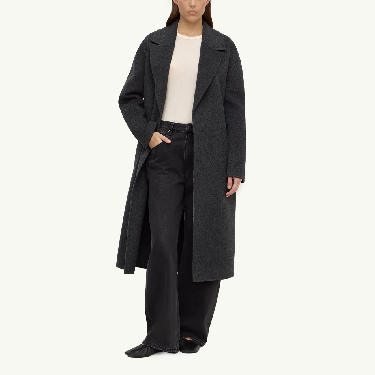 Ivy Wool Coat - Charcoal Marle