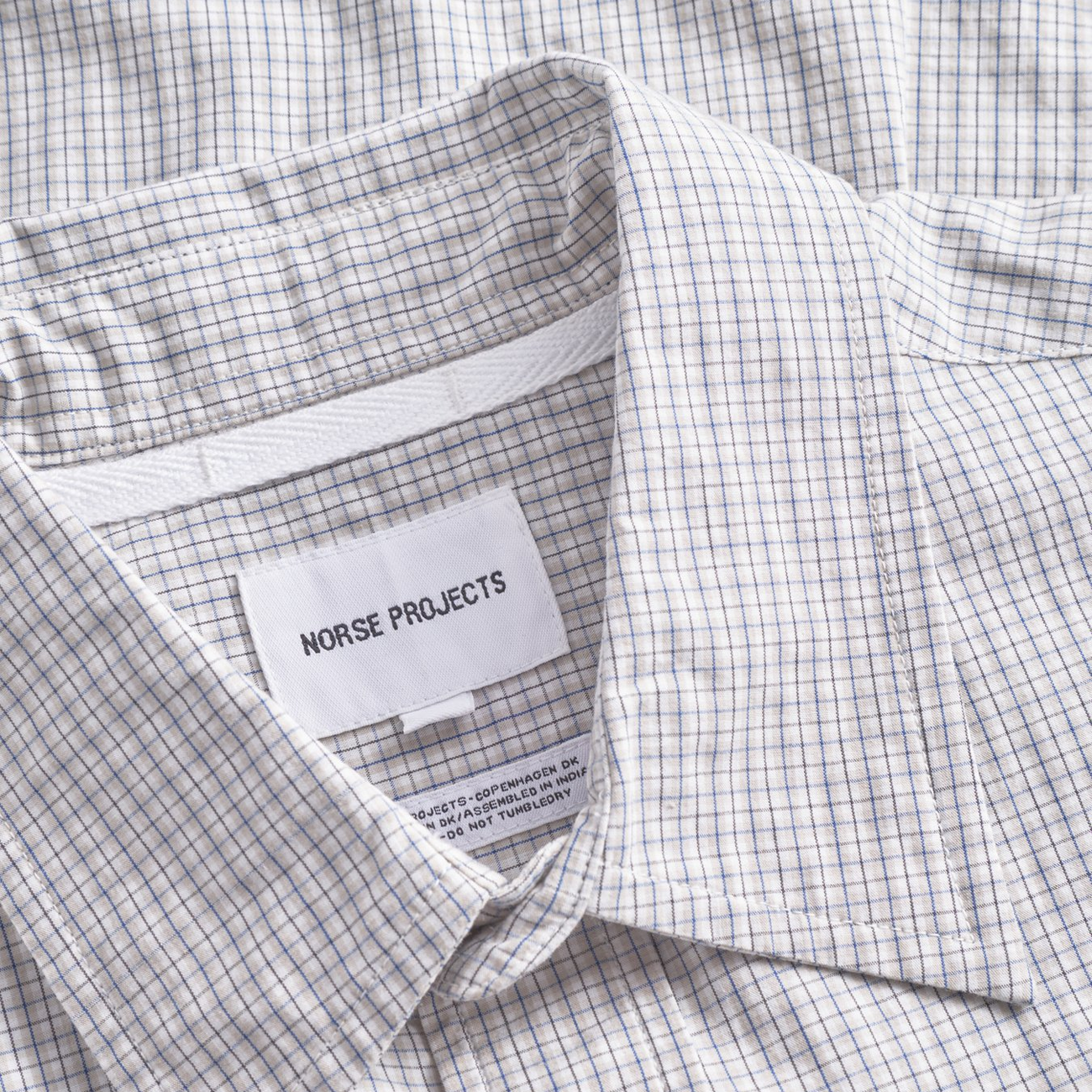 Algot Poplin Check Shirt - Oatmeal