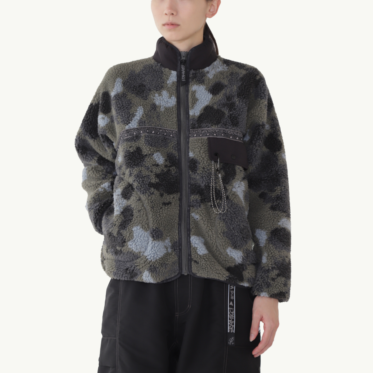 Gramicci x And Wander Women's JQ Tape Fleece Jacket - Camo