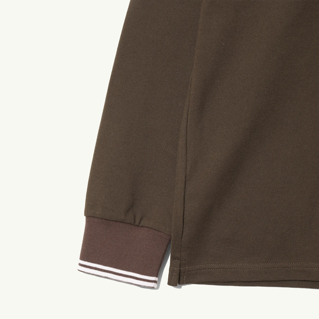 Regular Collar LS Polo Cotton Pique - Brown