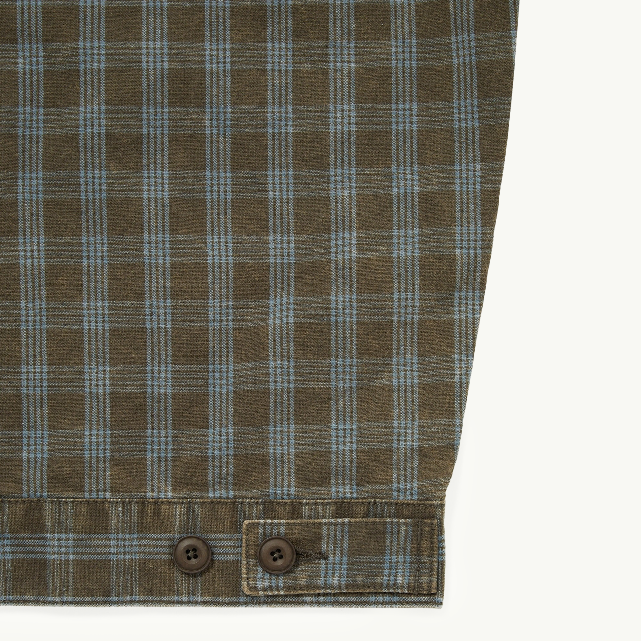 Washed Check Trucker Jacket - Brown