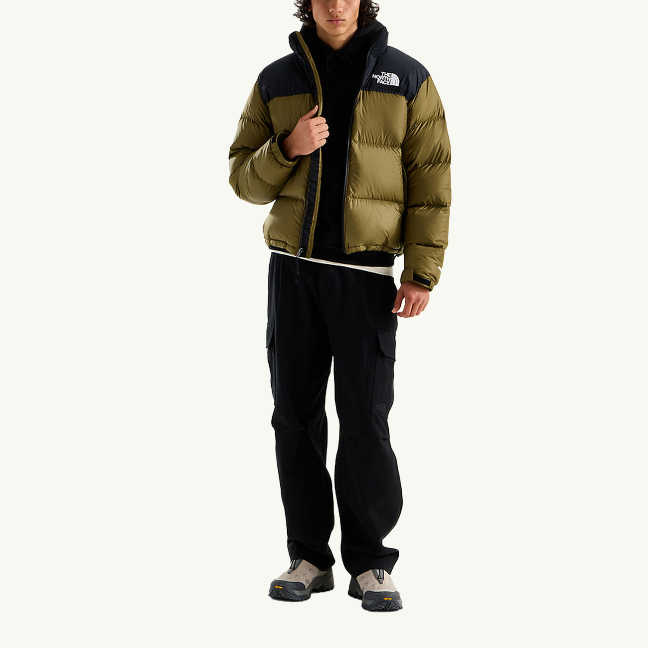 96 Retro Nuptse Jacket - Caraway Seed/TNF Black