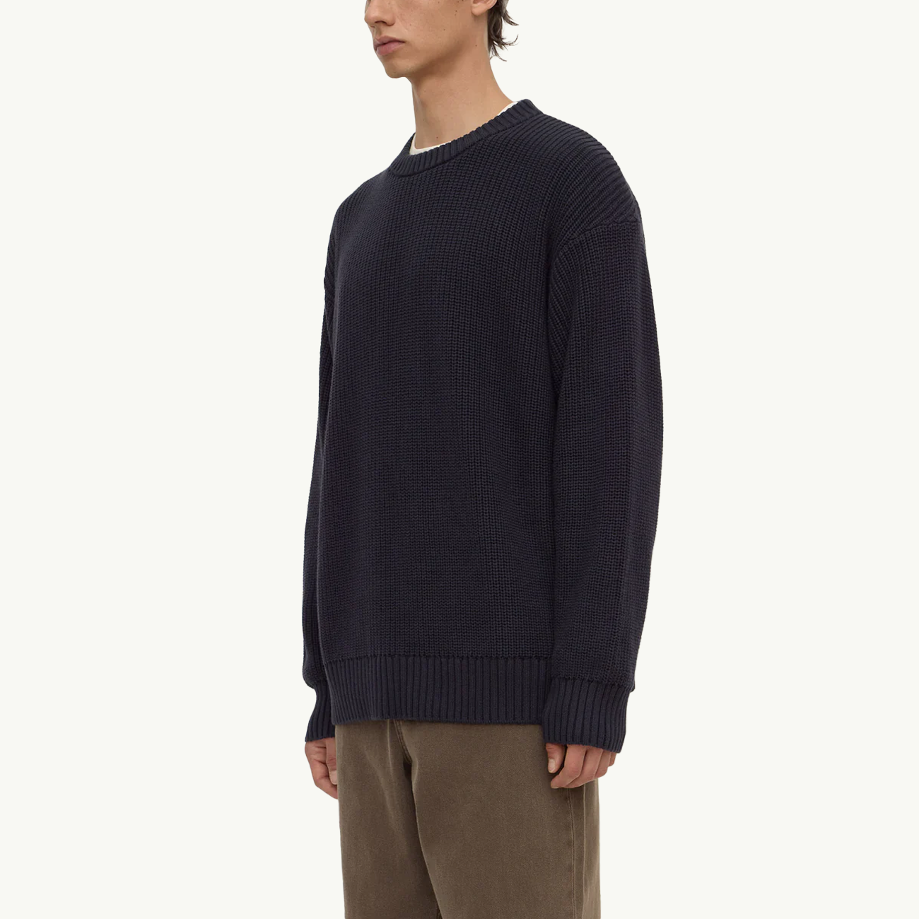 Carson Cotton Rib Knit - True Navy