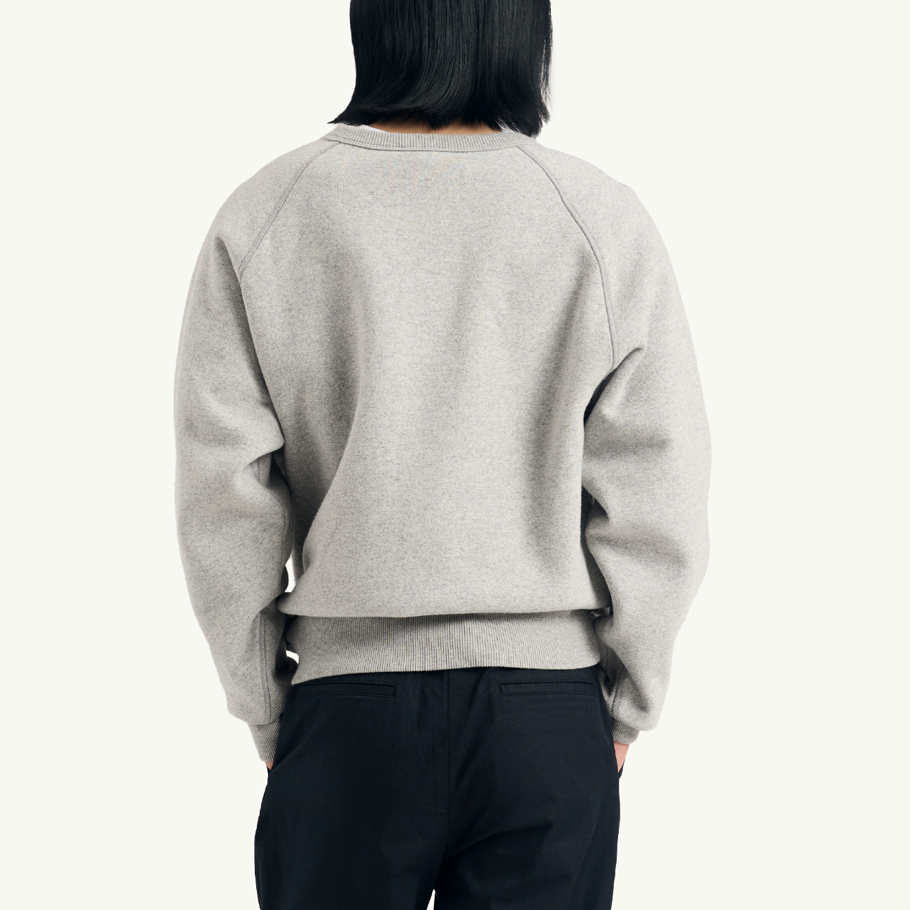 Marten Relaxed Cotton Wool Sweatshirt - Grey Melange