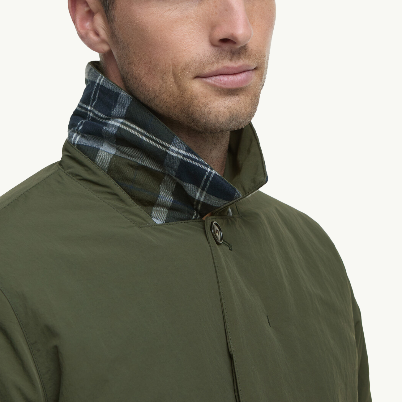 Wadded Lorden Showerproof Mac - Olive