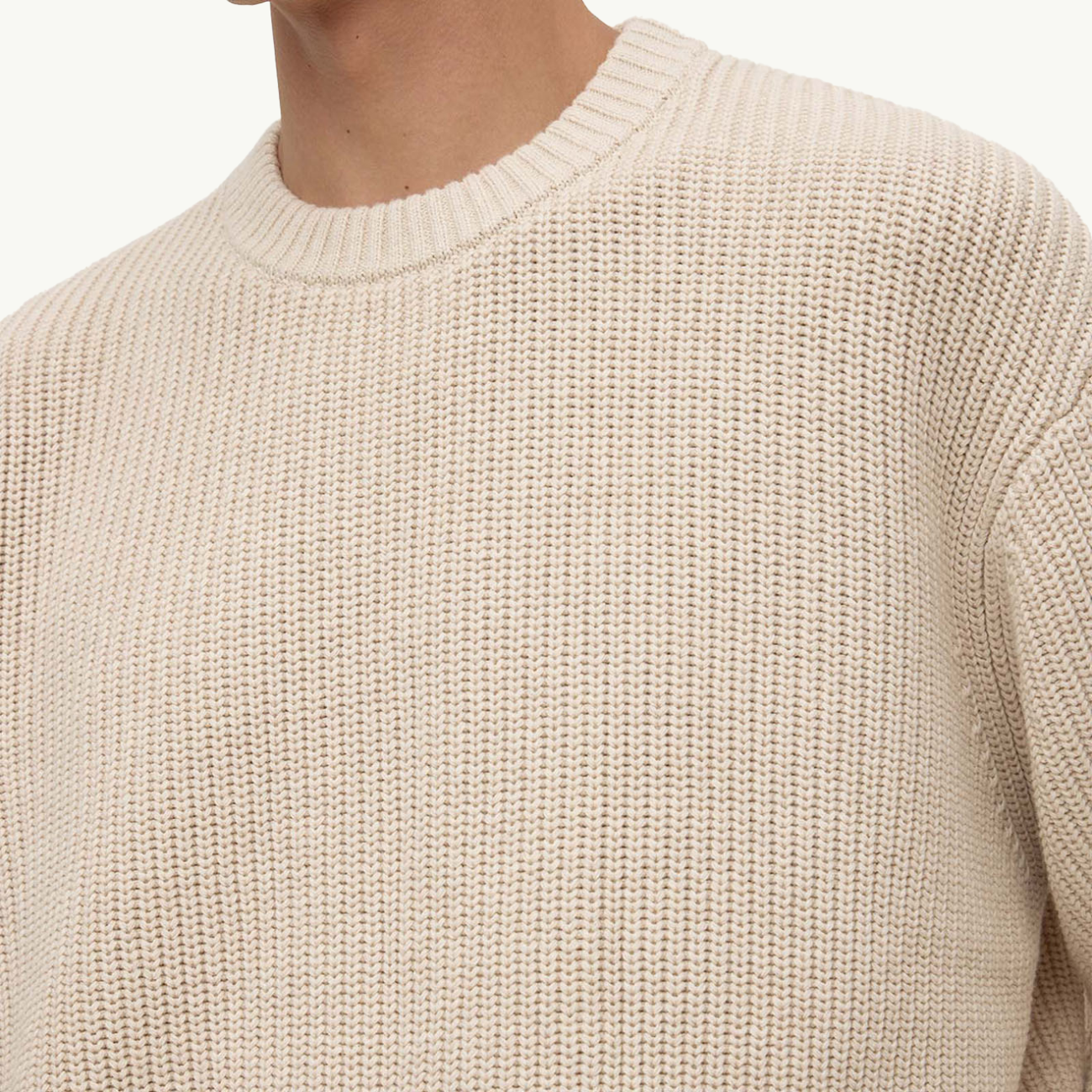 Carson Cotton Rib Knit - Oat Marle