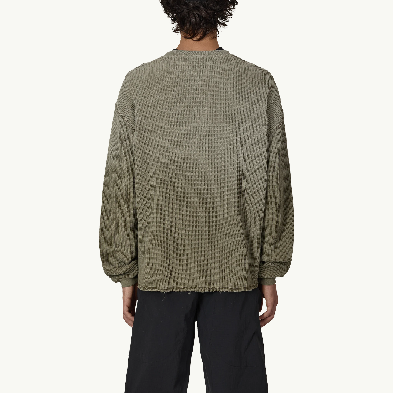 Bee Sun Faded Organic Waffle Serafino LS - Grey/Green