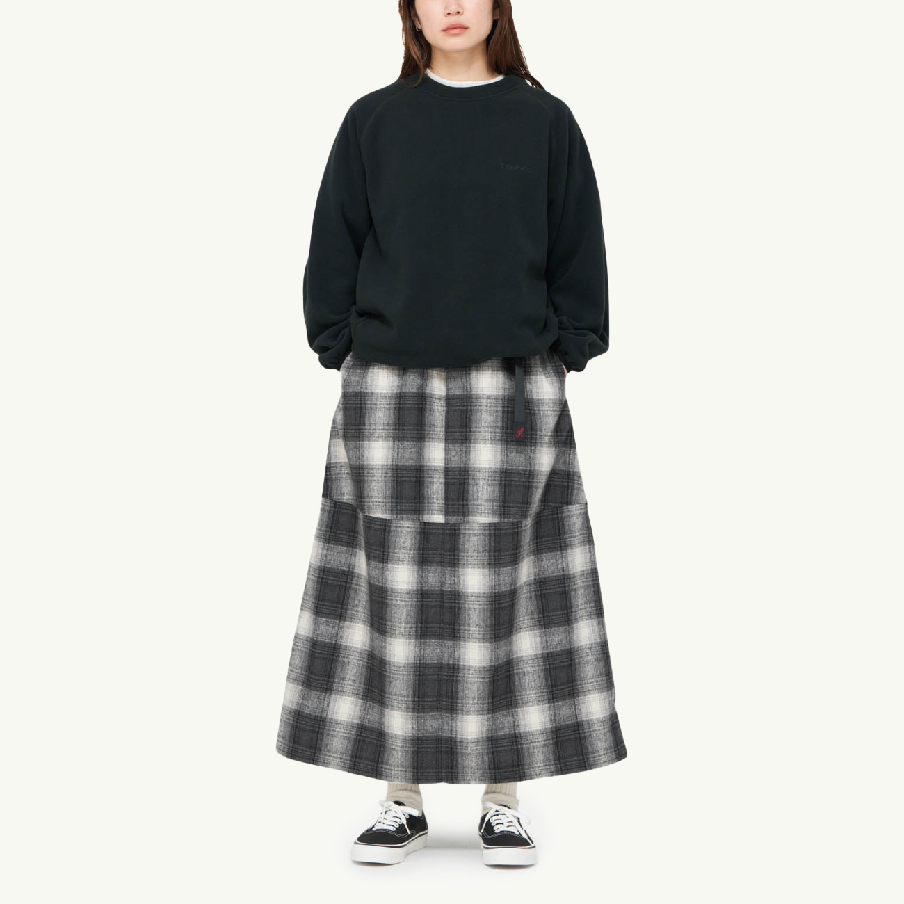 Women's Wool Paneled Skirt - Shadow Plaid