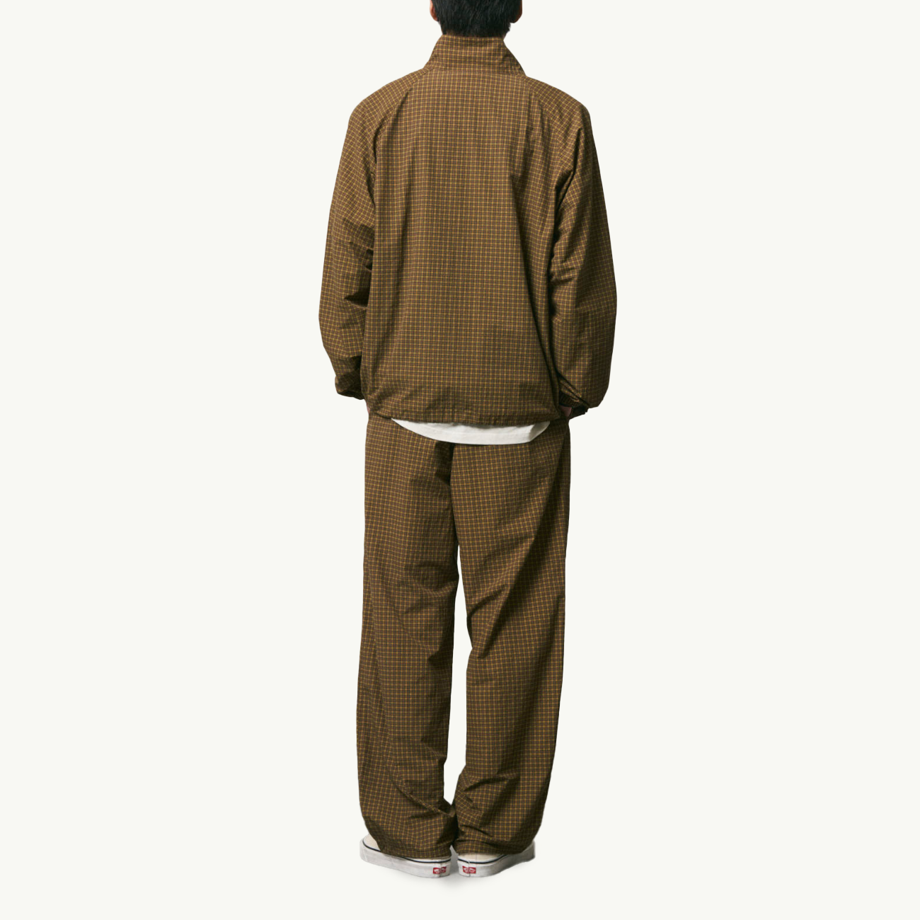 Mini Check Nylon Pant - Brown Check