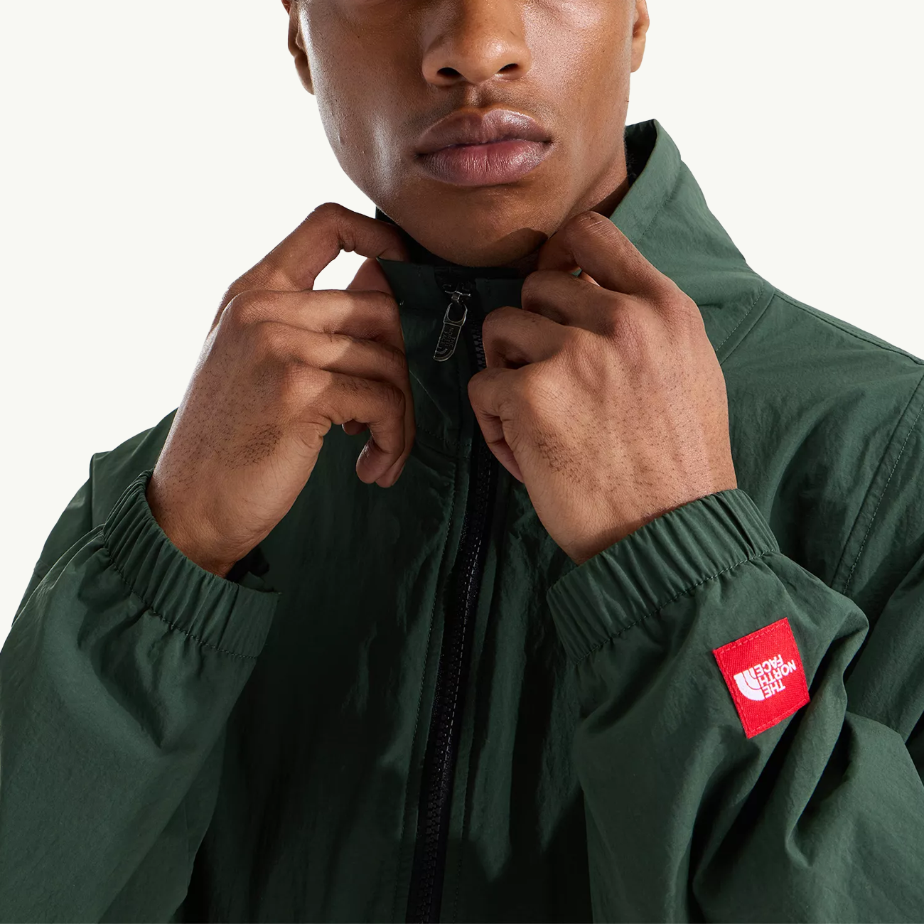 Red Box Nylon Fleece-Lined Jacket - Bottle Green