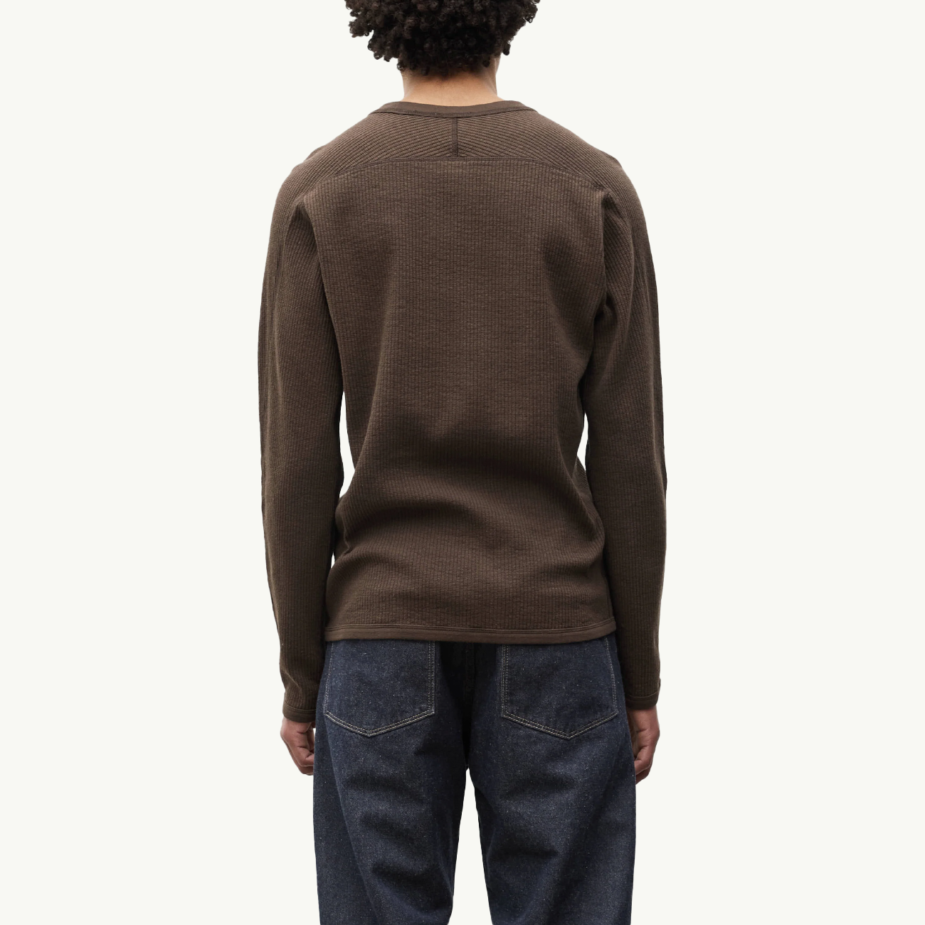 Stevns Cotton Hemp Military Rib LS T-Shirt - Delicioso Brown