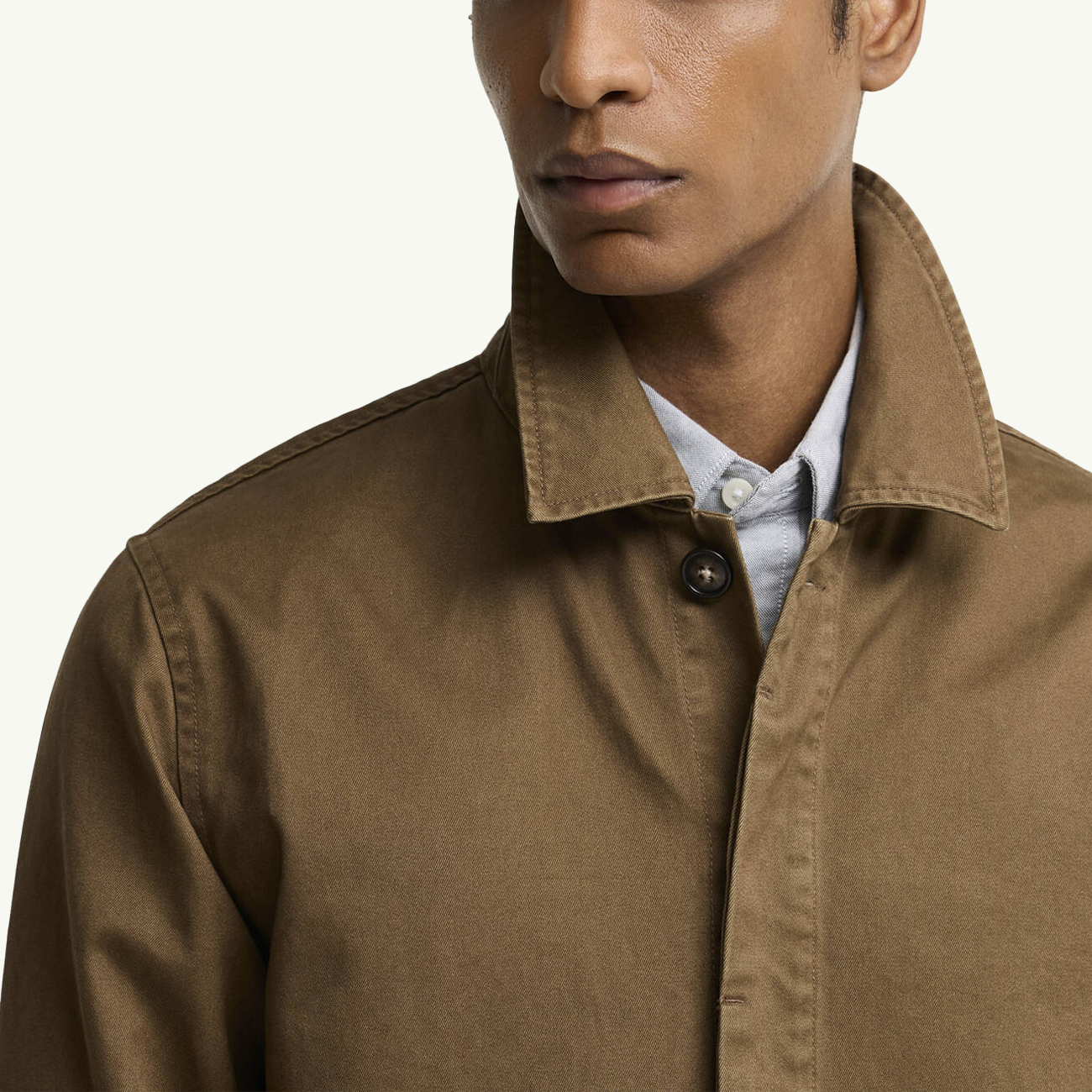 Yorklane Twill Overshirt - Dark Sand